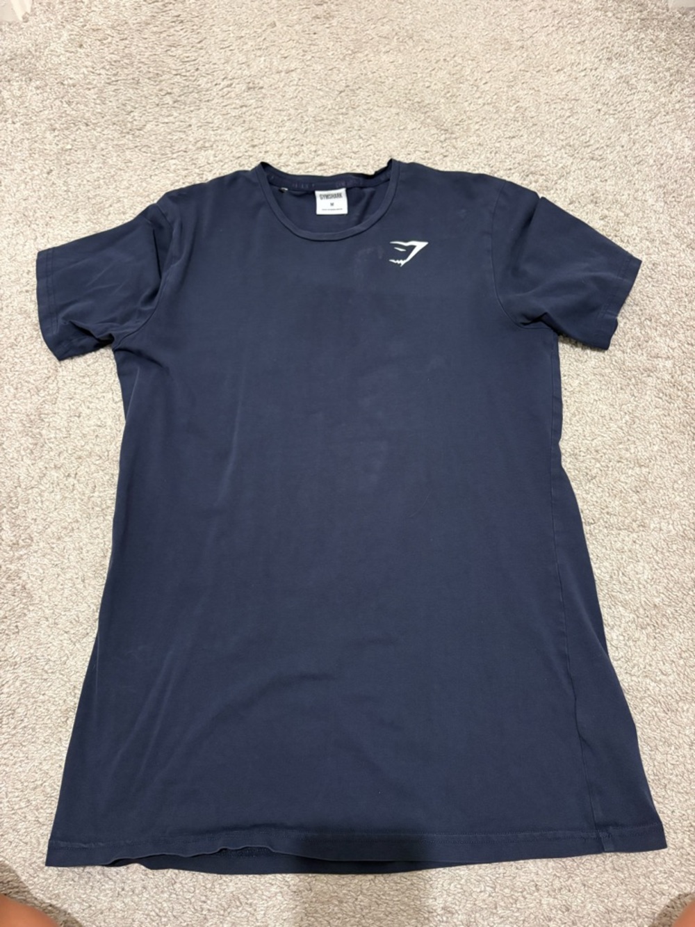 Gymshark Navy Short Sleeve Crew Tee with White Logo